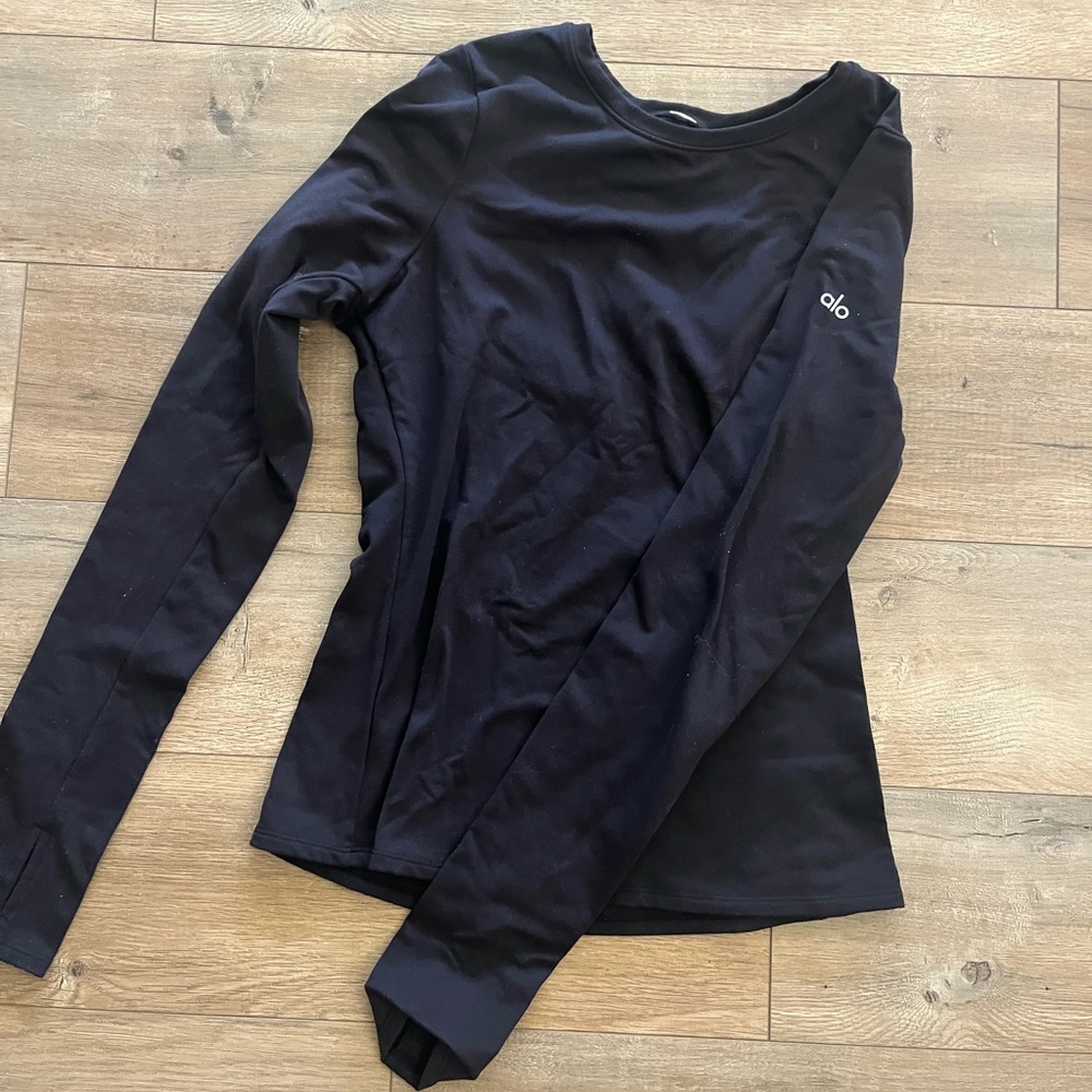 Alo Yoga Women's Black Soft Long Sleeve Top